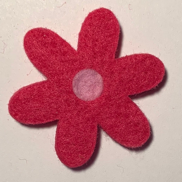 Filzblume fuchsia, mit Punkt rosa